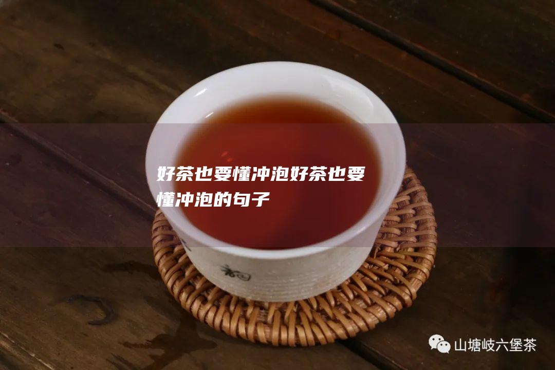 好茶也要懂冲泡 (好茶也要懂冲泡的句子)