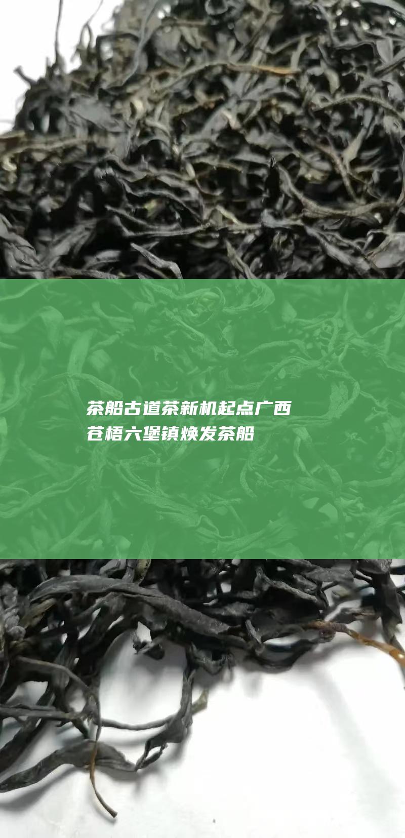 茶船古道茶新机起点广西苍梧镇焕发茶船