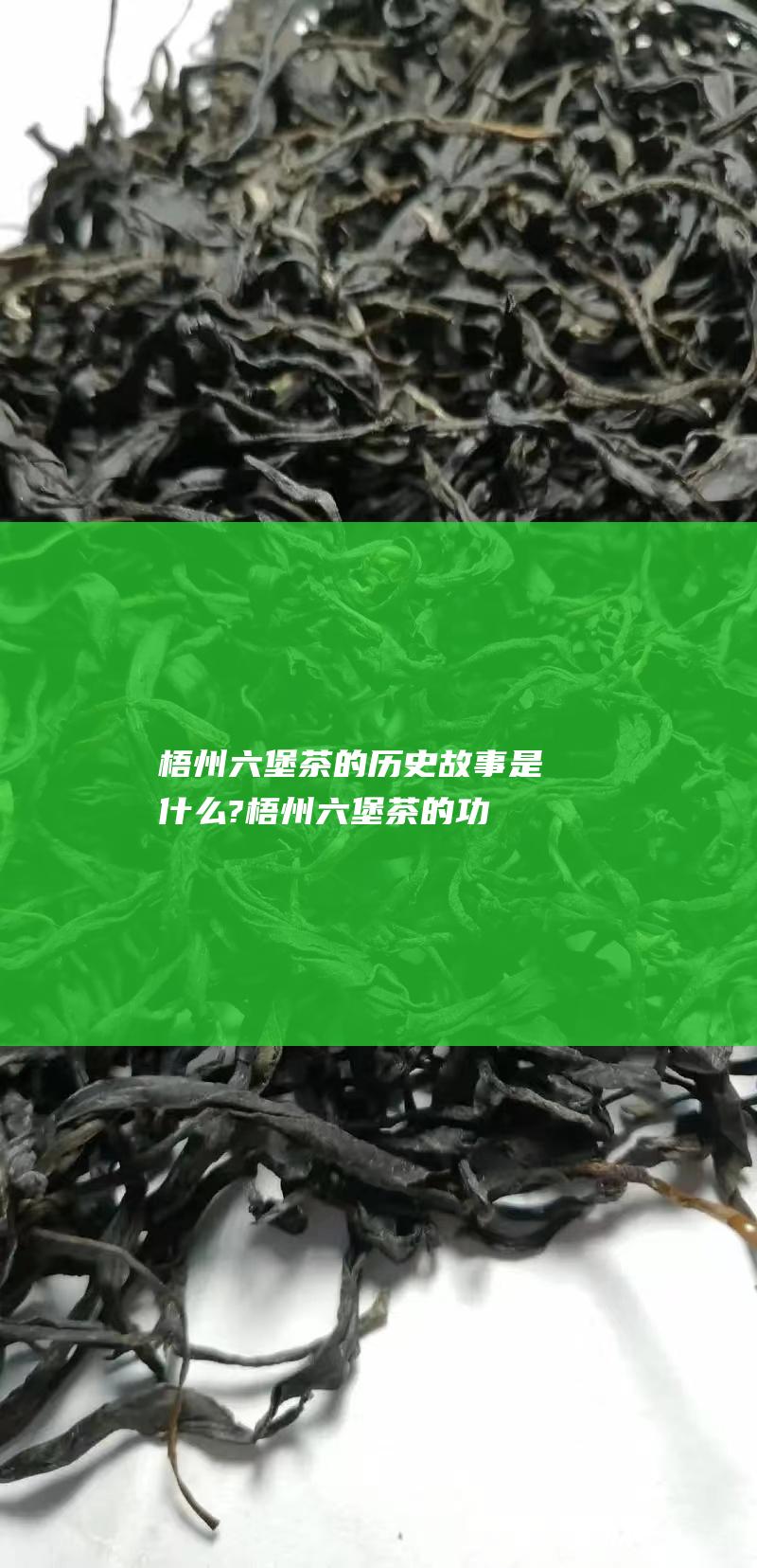 梧州茶的历史故事是什么?梧州茶的功