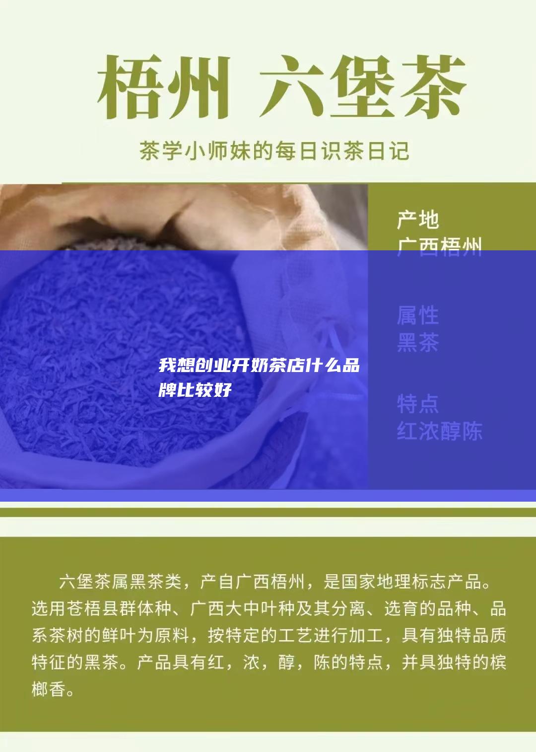 我想创业开奶茶店 什么品牌比较好