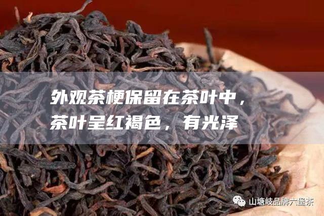 外观：茶梗保留在茶叶中，茶叶呈红褐色，有光泽。