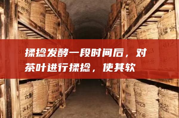 揉捻：发酵一段时间后，对茶叶进行揉捻，使其软化和成型。