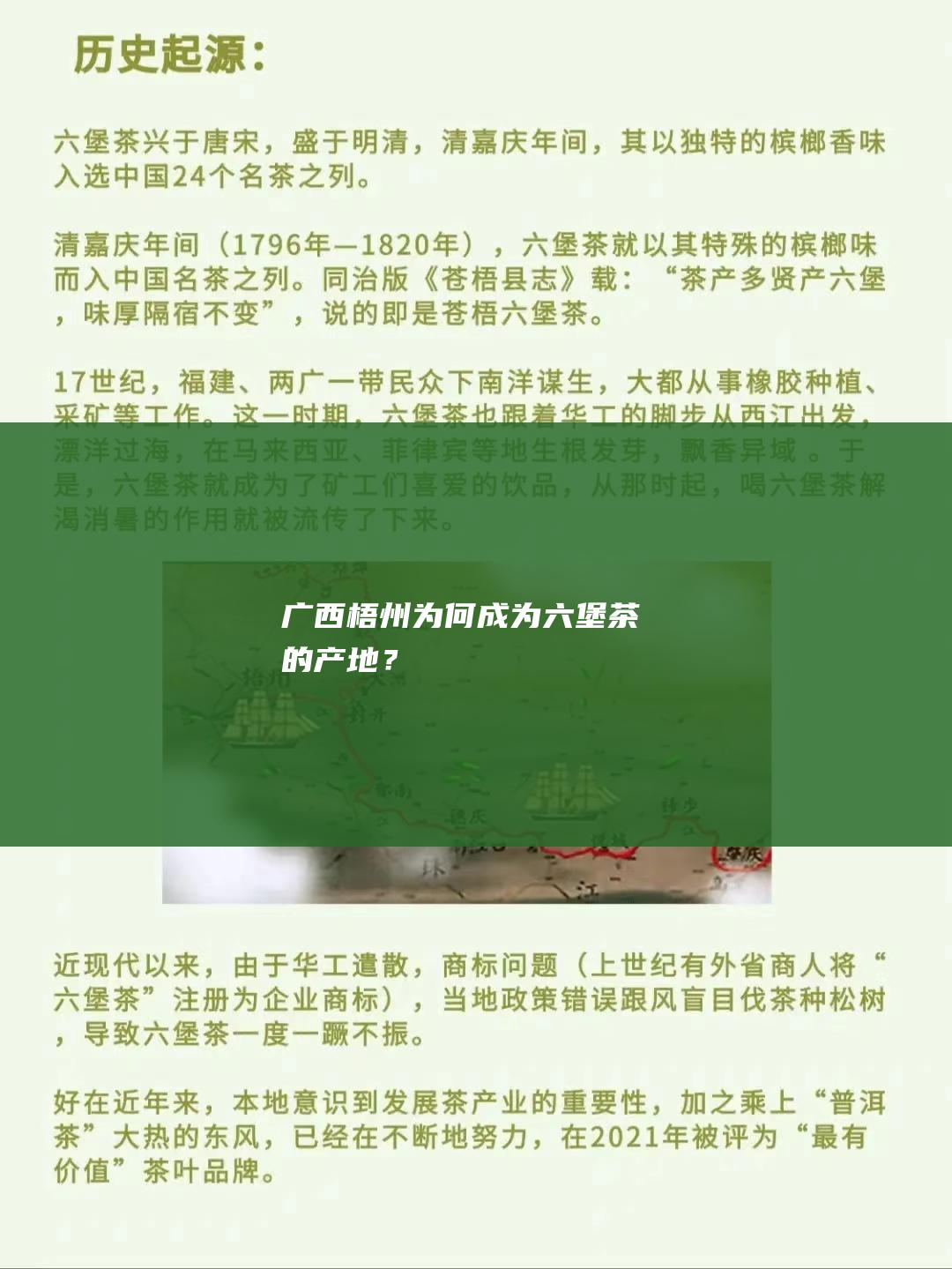 广西梧州为何成为六堡茶的产地？