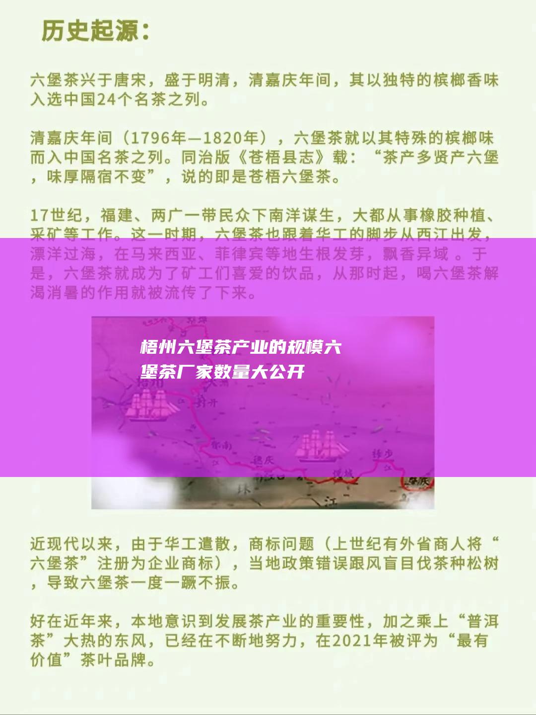 梧州六堡茶产业的规模：六堡茶厂家数量大公开